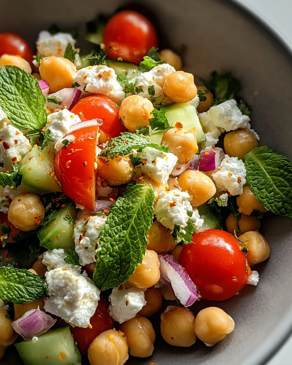 Cottage Cheese and Chickpeas Salad