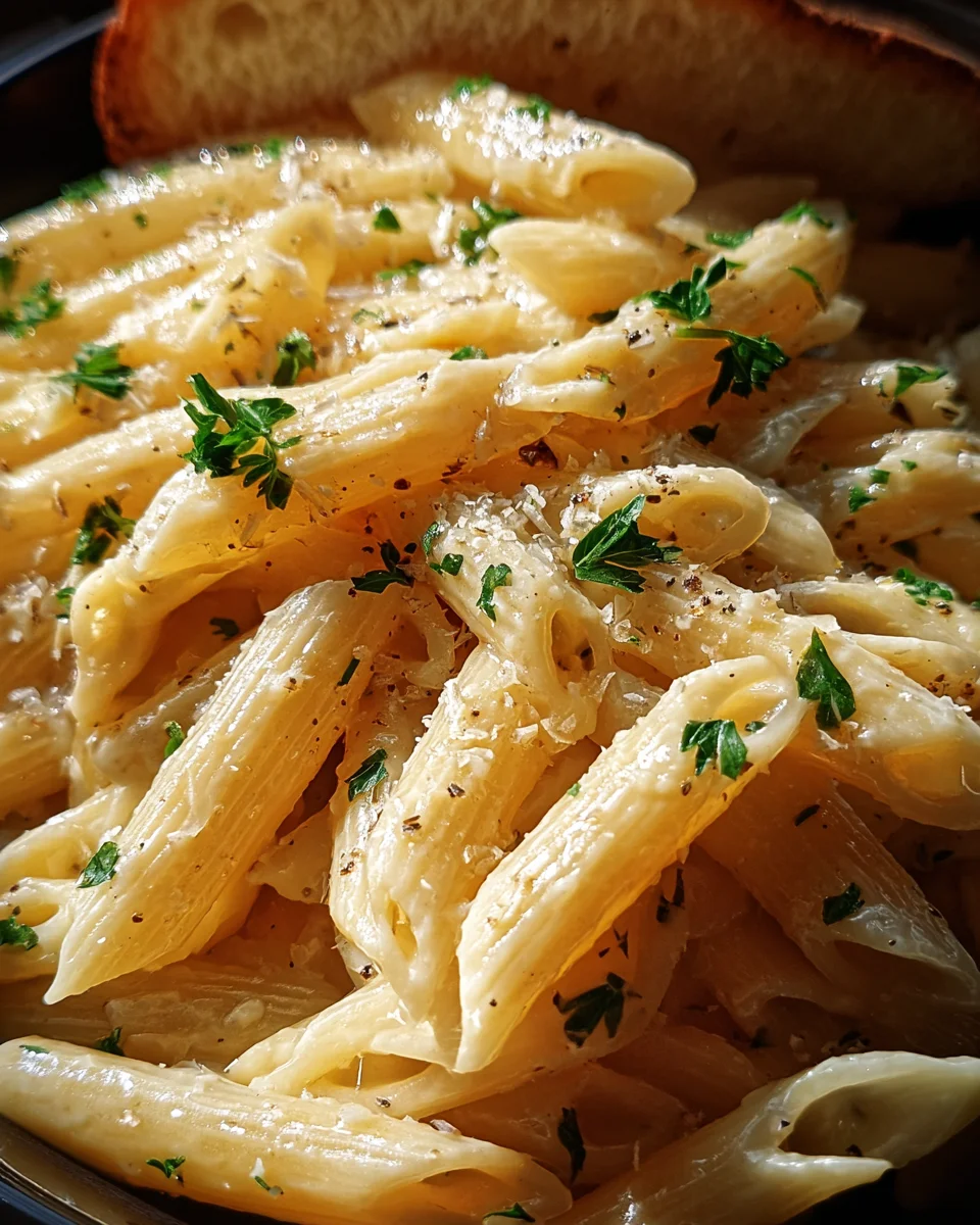 Creamy Garlic Penne Pasta