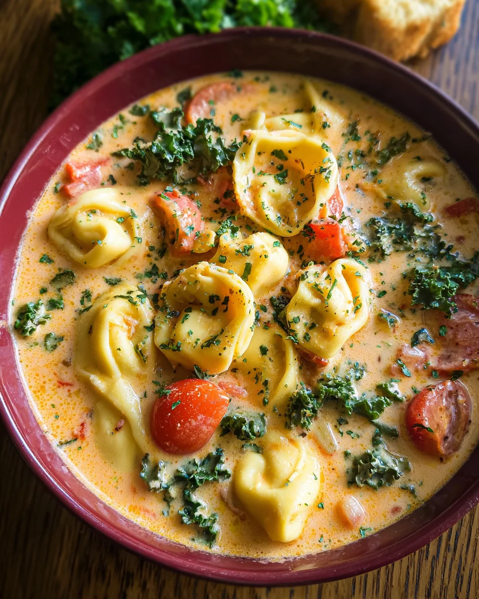 Creamy Tuscan Tortellini Soup