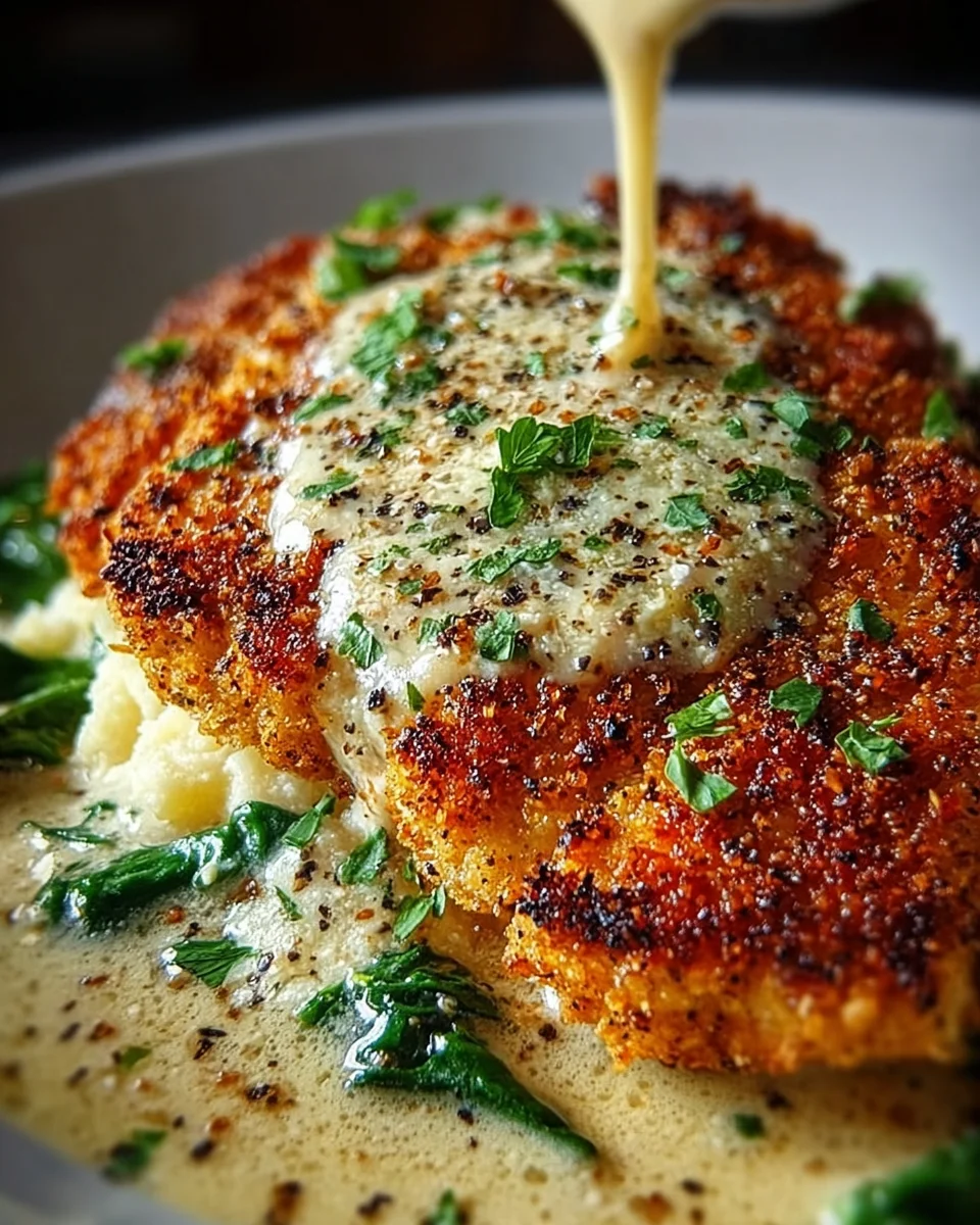 Crispy Parmesan Chicken with a Rich Garlic Sauce 16 Crispy