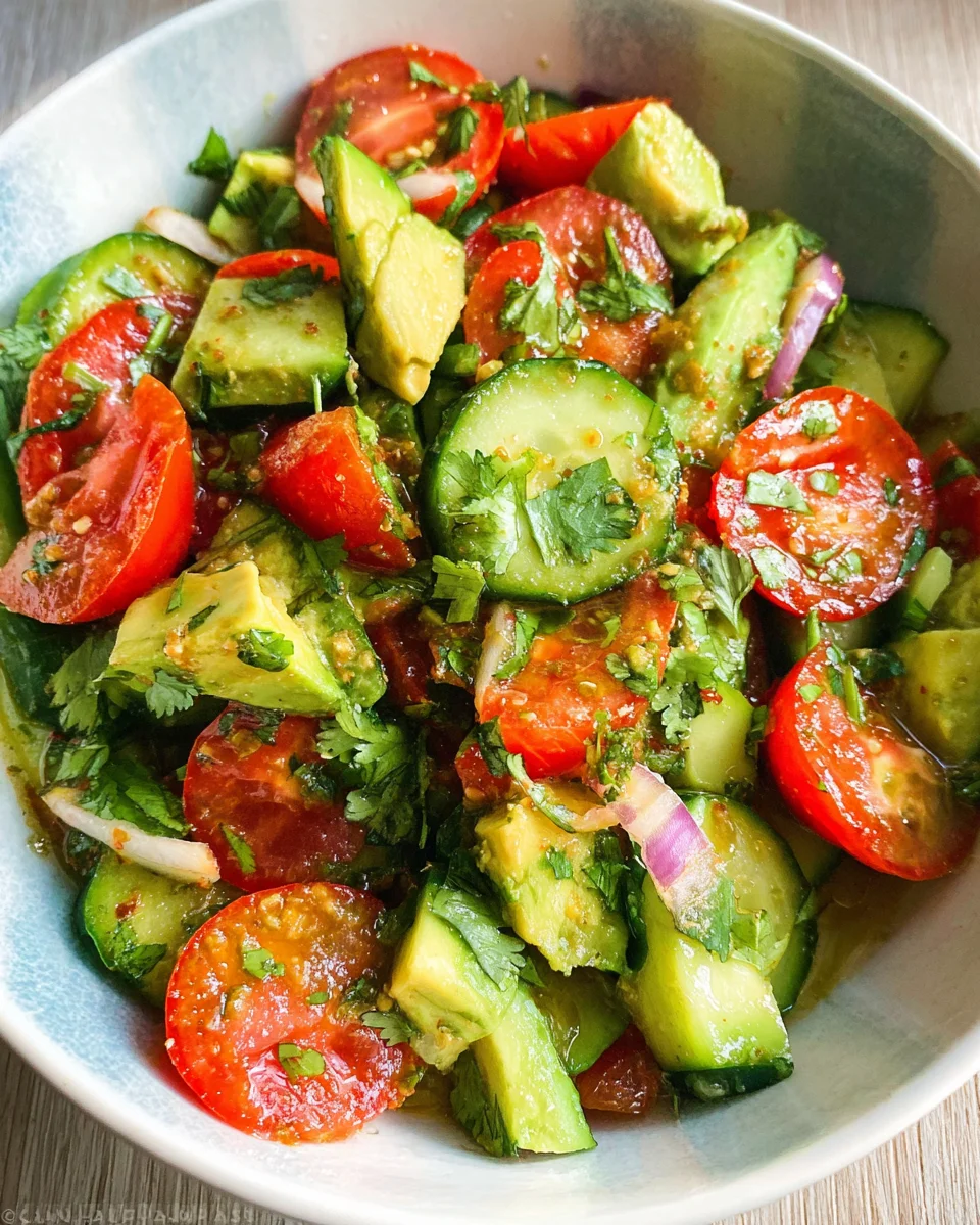 Cucumber Tomato Avocado Salad