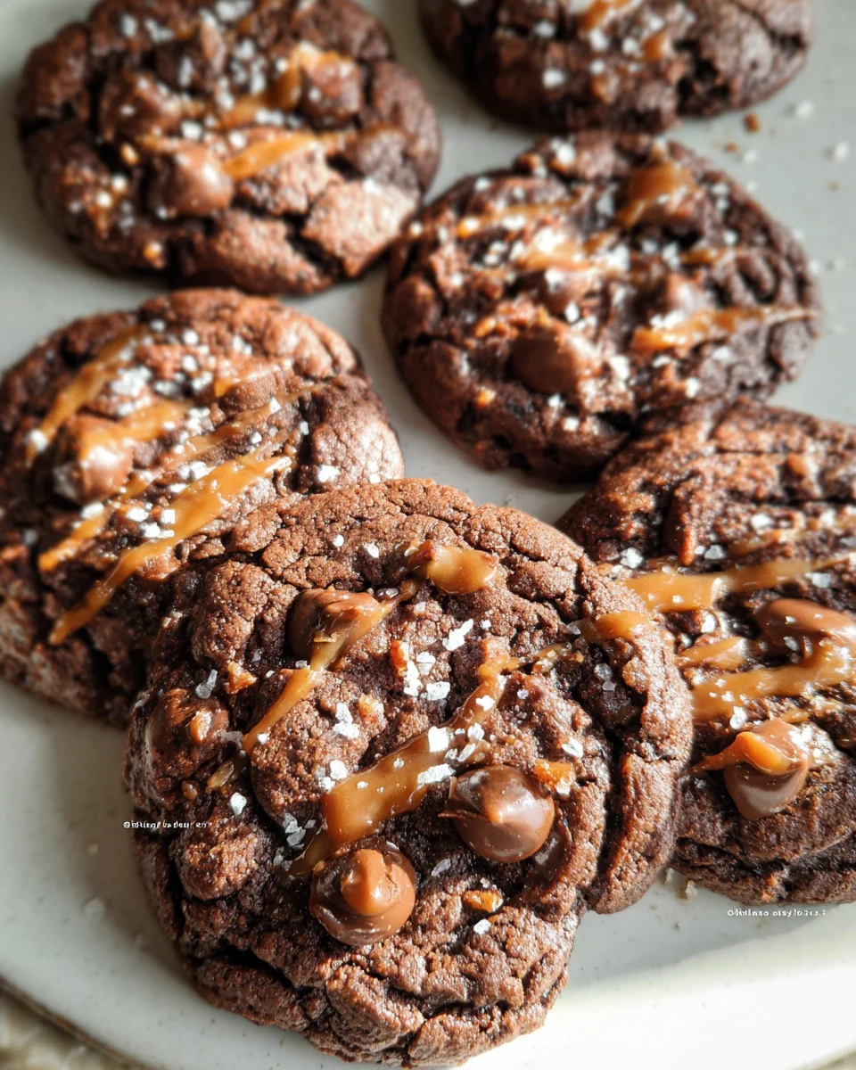 Double Chocolate Salted Caramel Cookies 25 Double