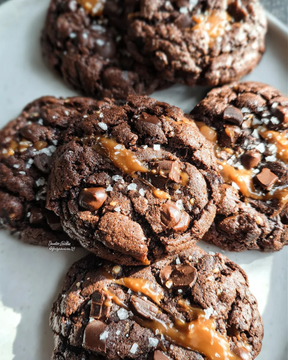 Double Chocolate Salted Caramel Cookies 26 Double