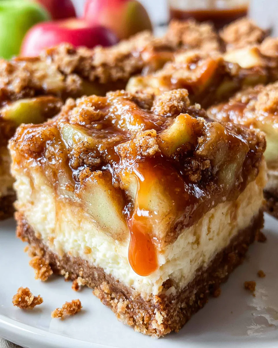 Easy Caramel Apple Cheesecake Bars
