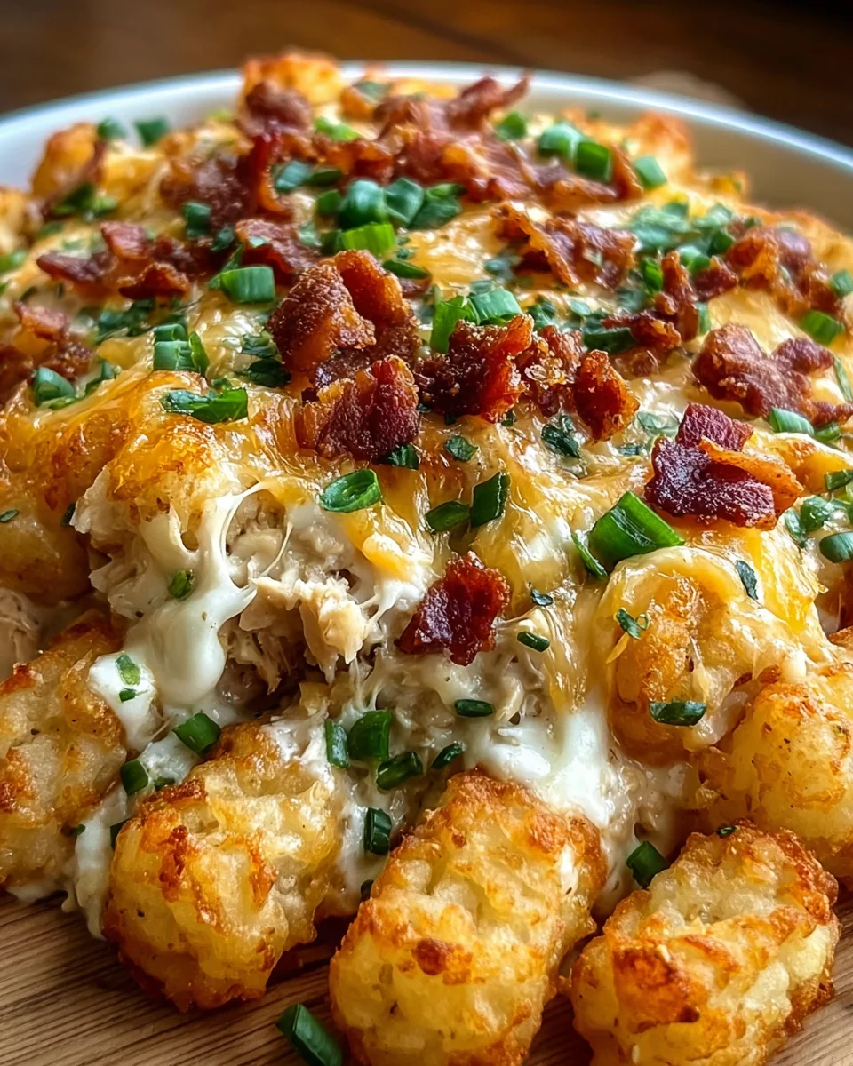 Easy Chicken Bacon Ranch Tater Tot Casserole