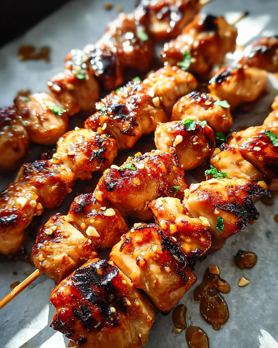 Easy Grilled Asian Chicken Skewers with Honey Garlic Sauce 21 Easy