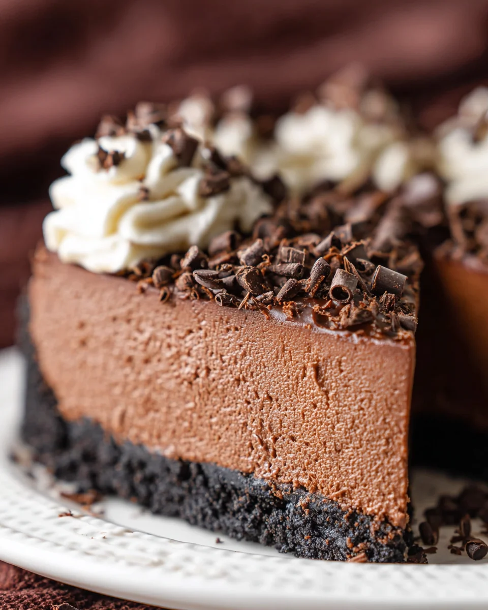 Easy No Bake Chocolate Cheesecake