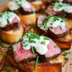 Easy Steak Crostini (with Horseradish Sauce)