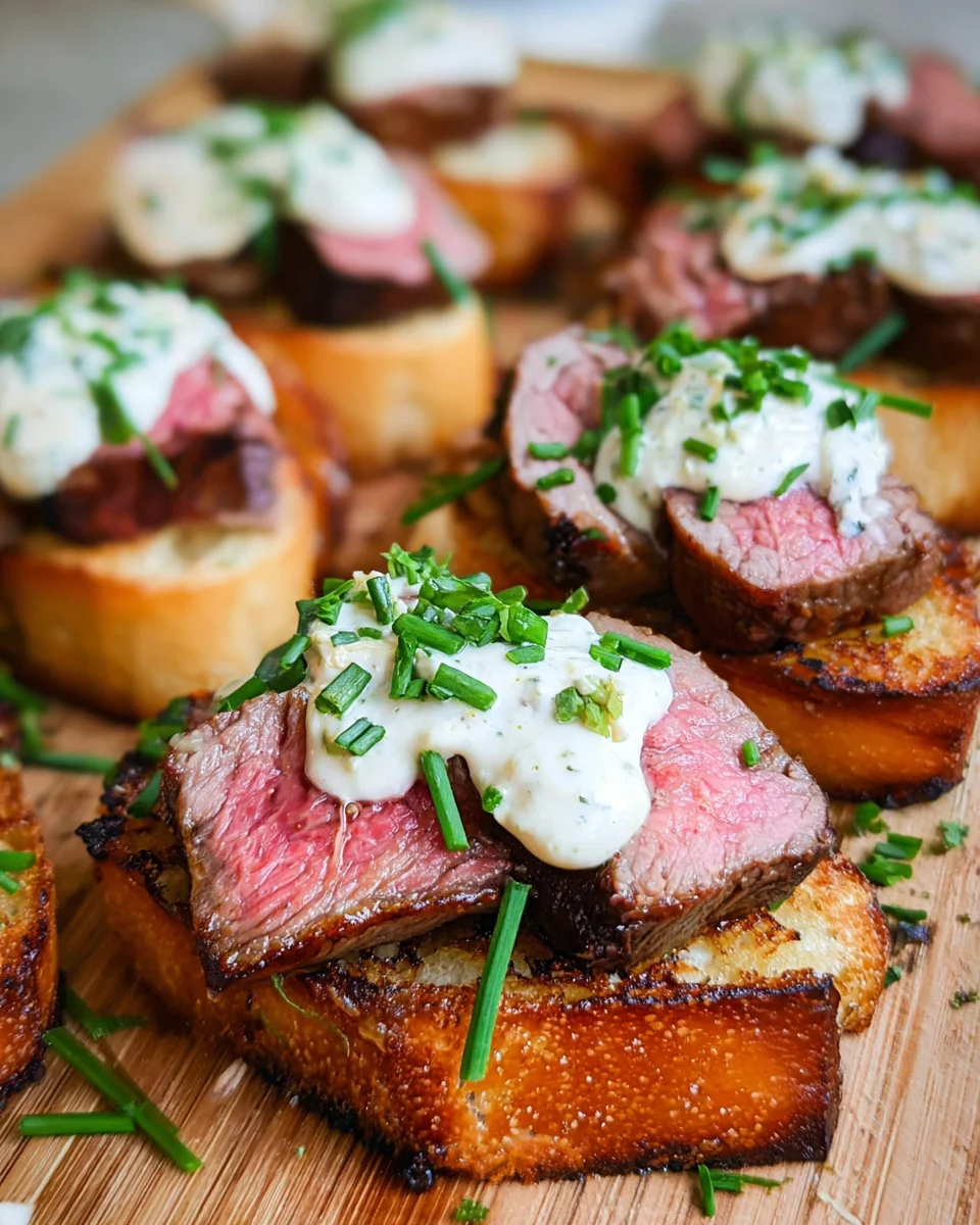 Easy Steak Crostini (with Horseradish Sauce)