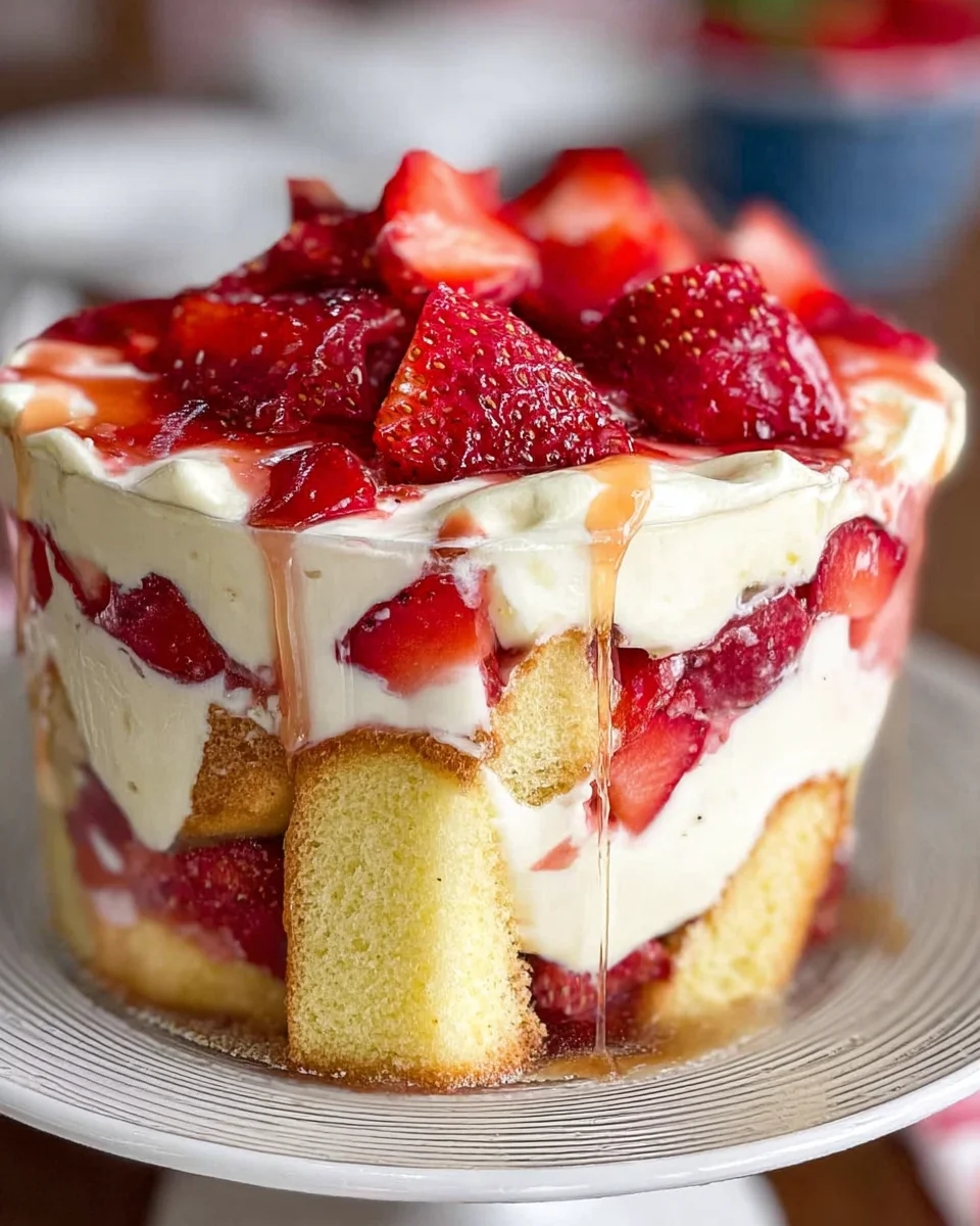 Easy Strawberry Trifle with Pound Cake