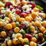 Feta & Cranberry Chickpeas with Lemon Vinaigrette