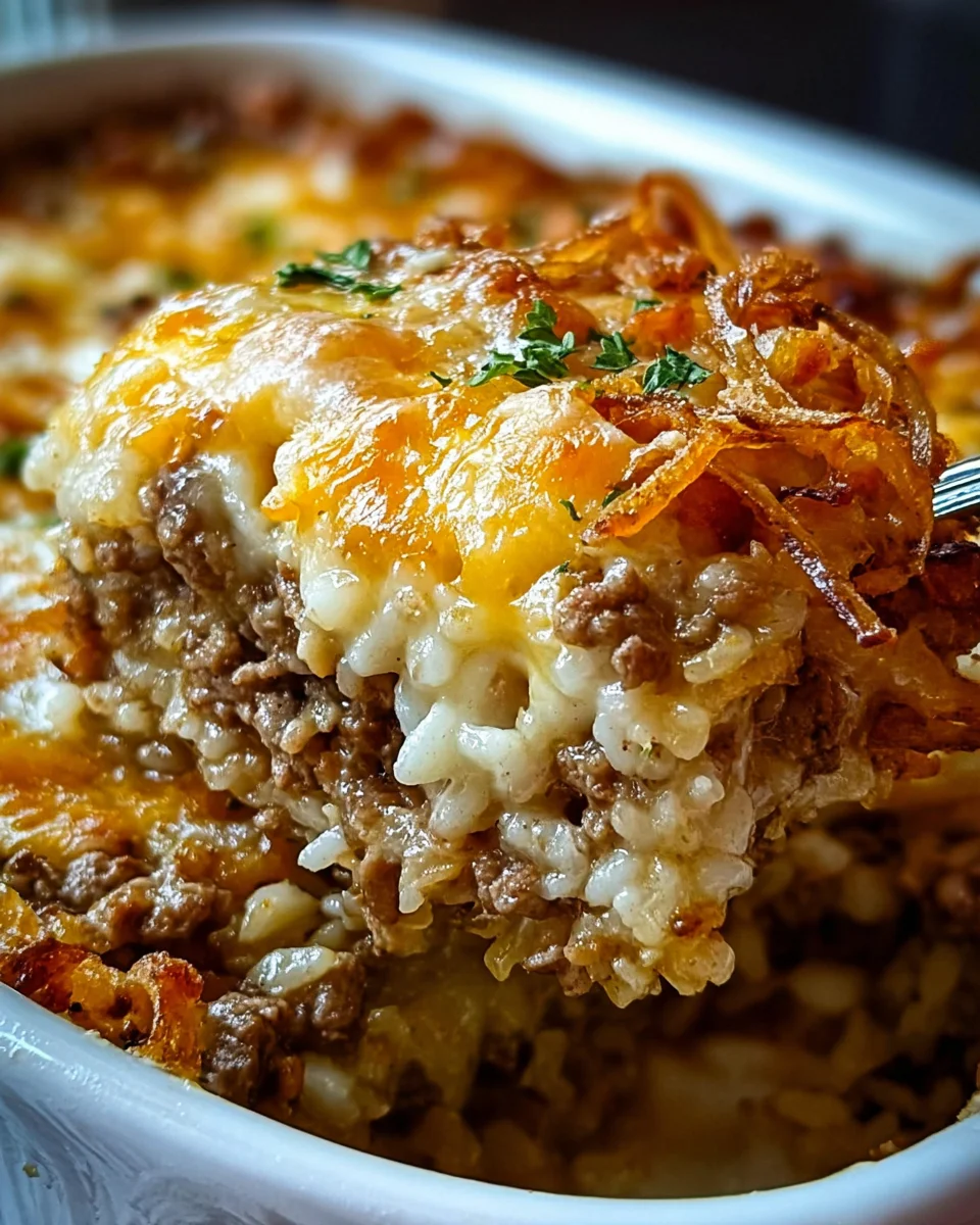 French Onion Ground Beef and Rice Casserole 23 French