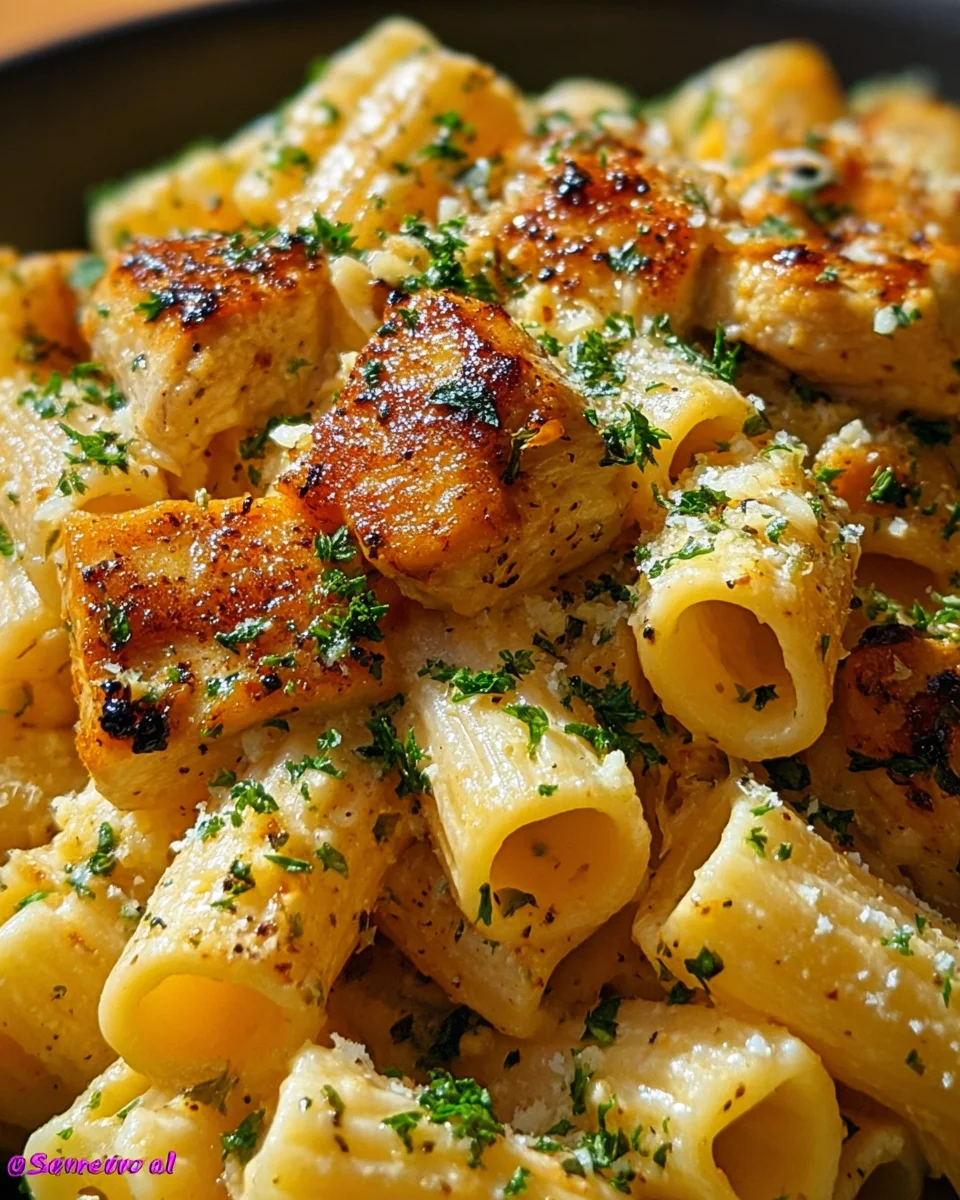 Garlic Butter Chicken with Rigatoni and Parmesan 24 Garlic