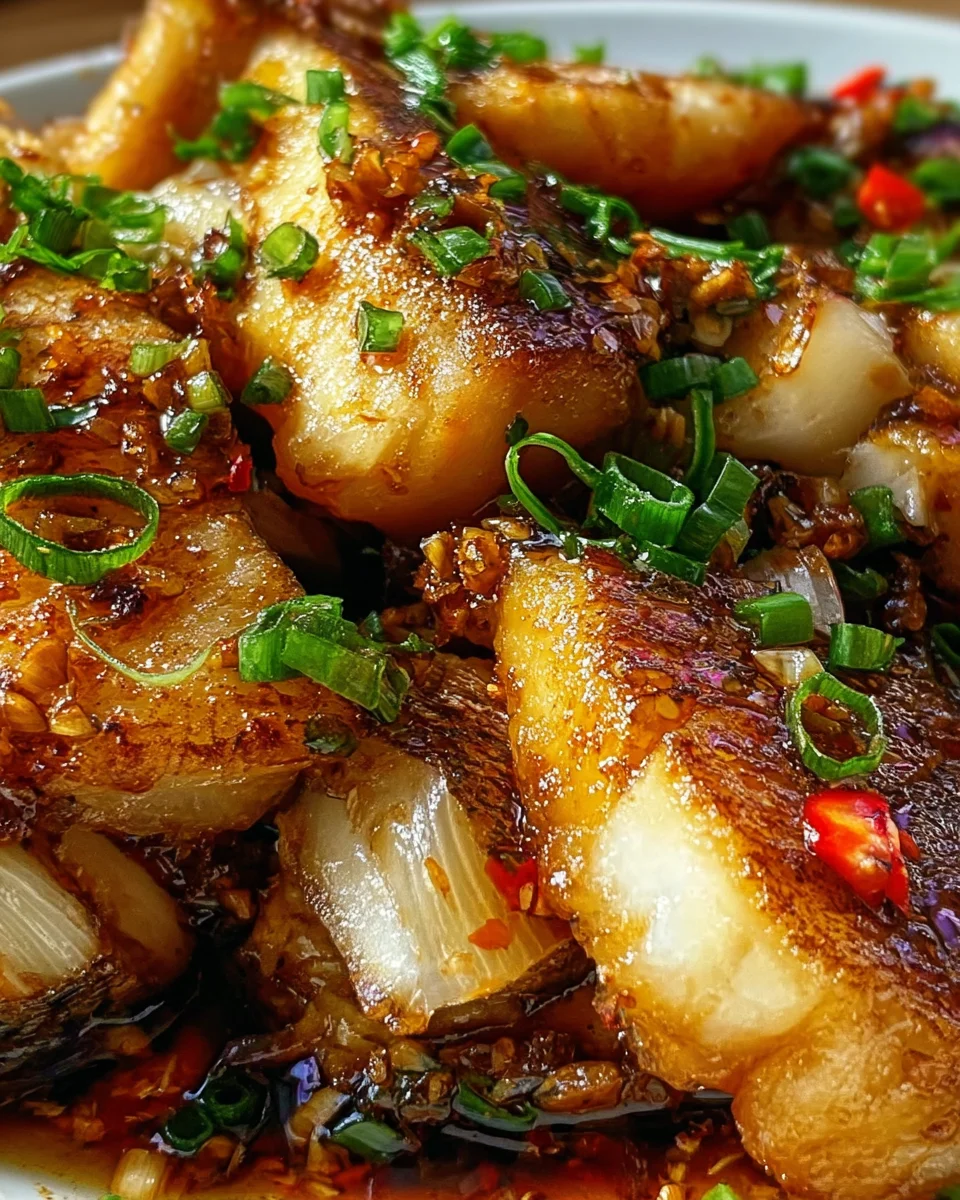 Ginger Onion Fried Sea Bass