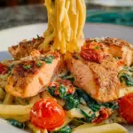 Healthy & Creamy Tuscan Salmon Pasta