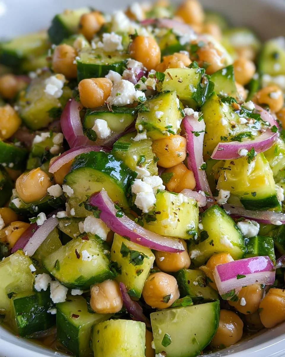 Herby Cucumber Salad with Feta and Chickpeas 21 Herby