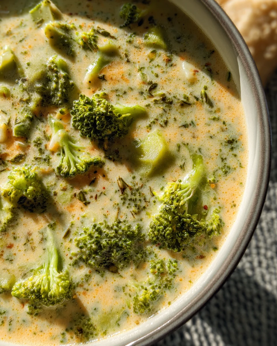 High Protein Broccoli Cheddar Soup