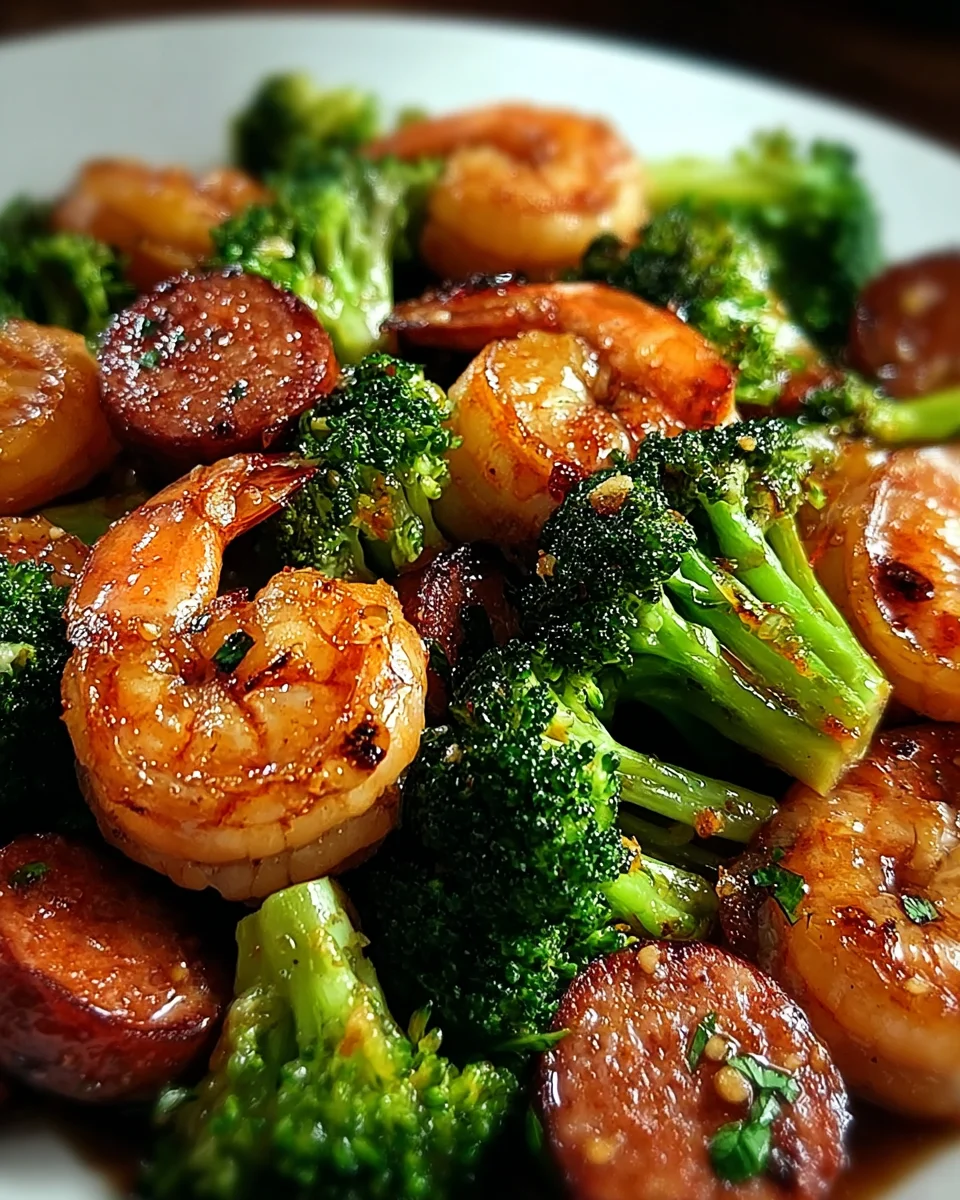 Honey Garlic Shrimp, Sausage, and Broccoli 17 Honey