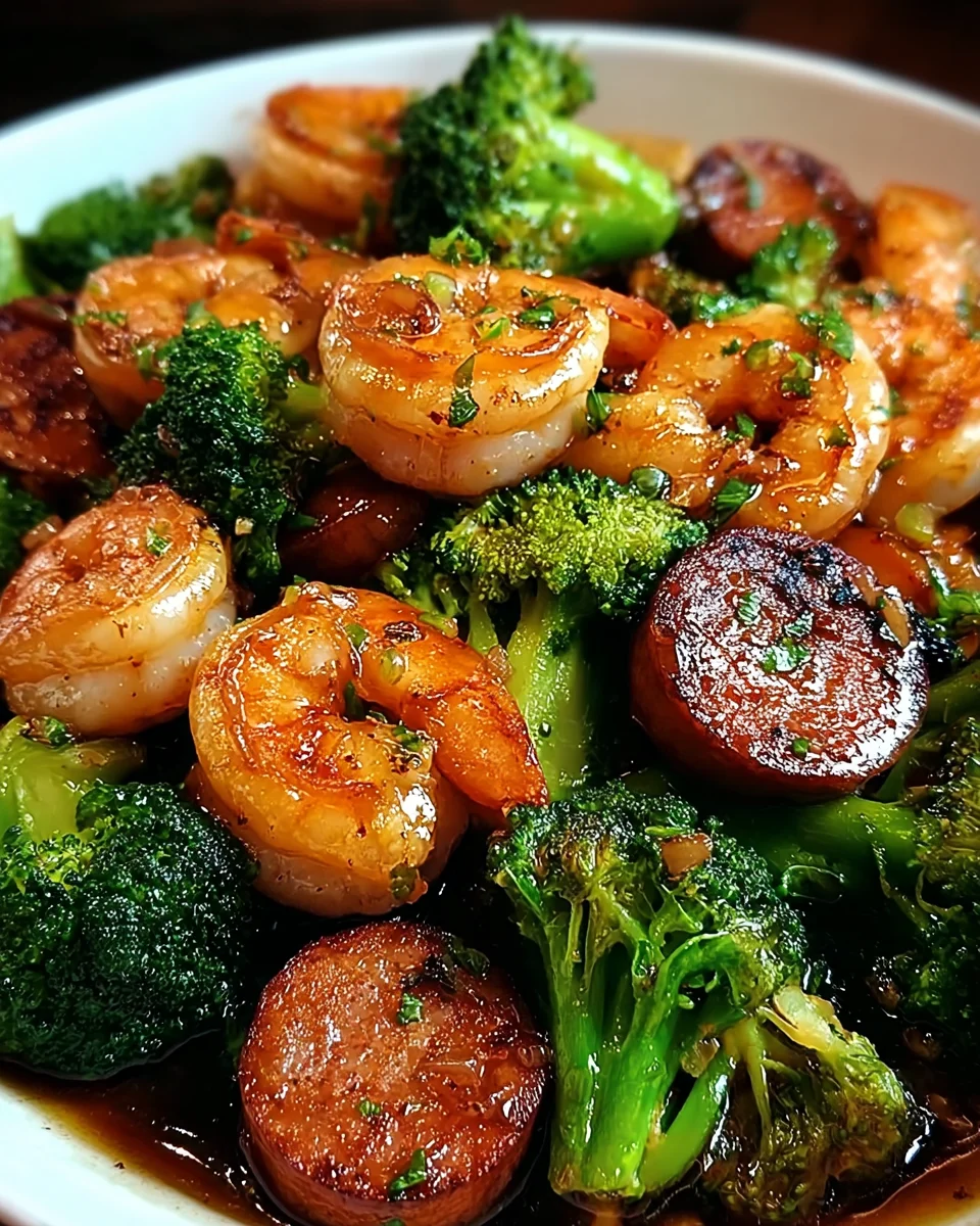 Honey Garlic Shrimp, Sausage, and Broccoli 18 Honey