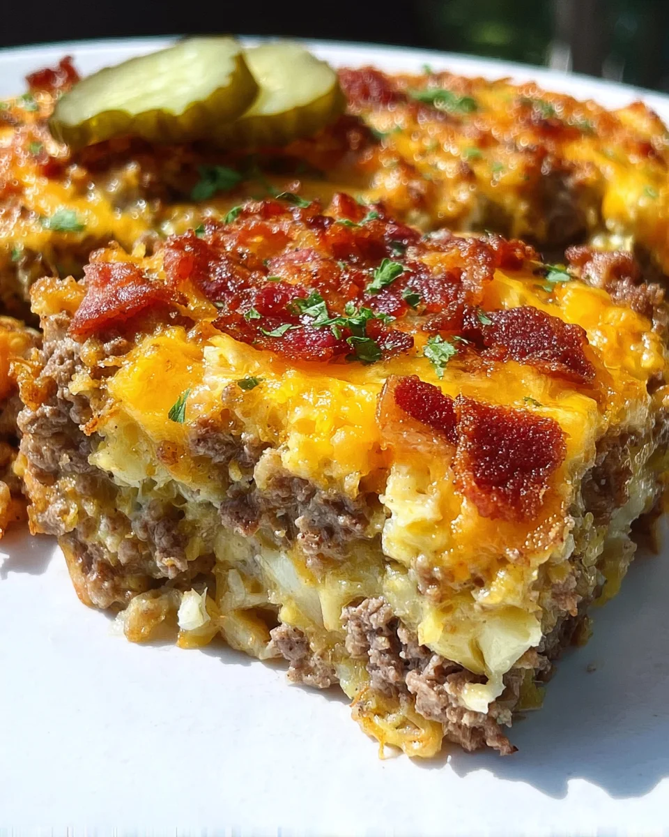 Low-Carb Bacon Cheeseburger Casserole