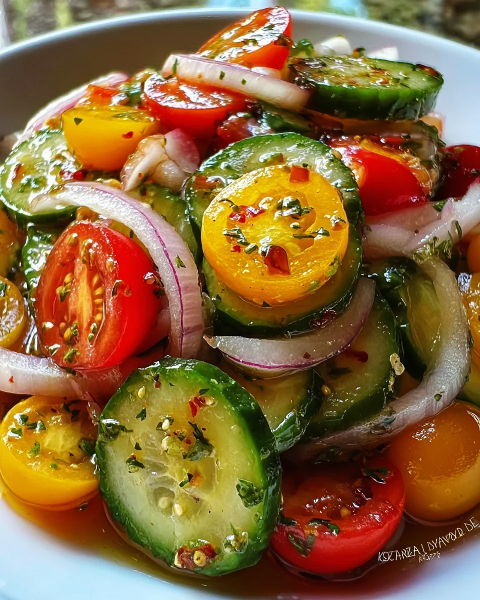 Marinated Cucumbers, Onions, and Tomatoes 17 Marinated
