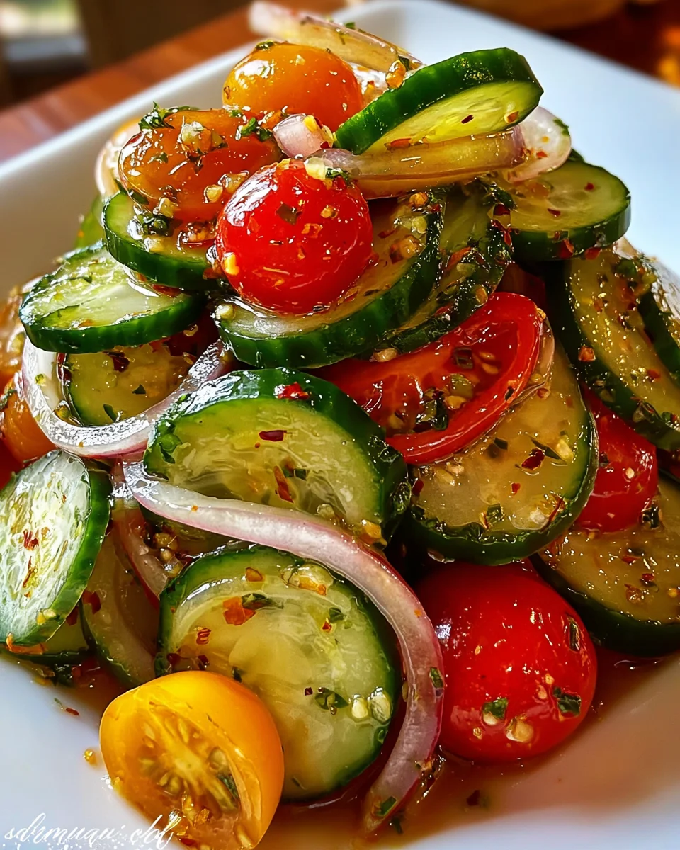 Marinated Cucumbers, Onions, and Tomatoes 18 Marinated