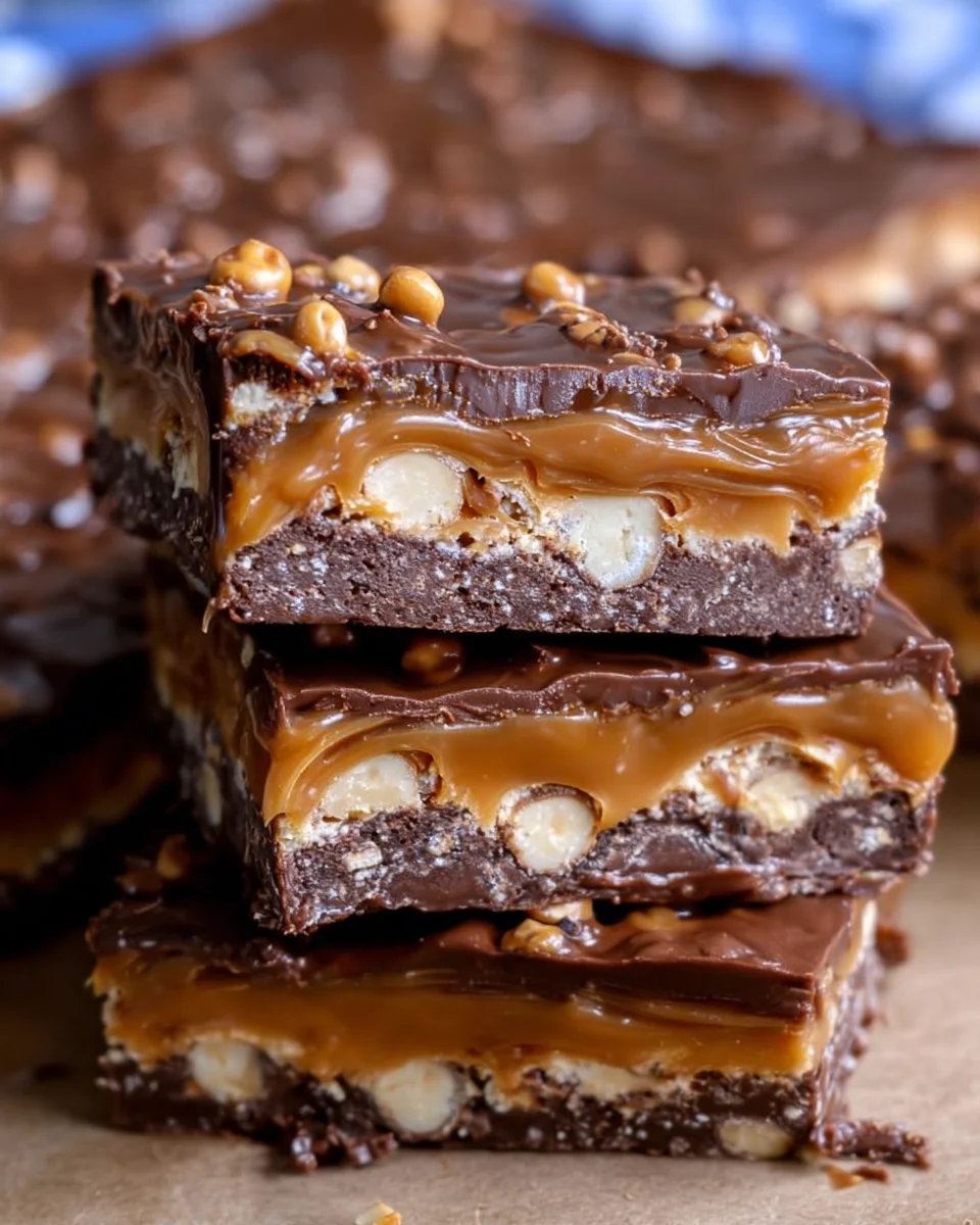 No Bake Crispy Snickers Bars 25 No