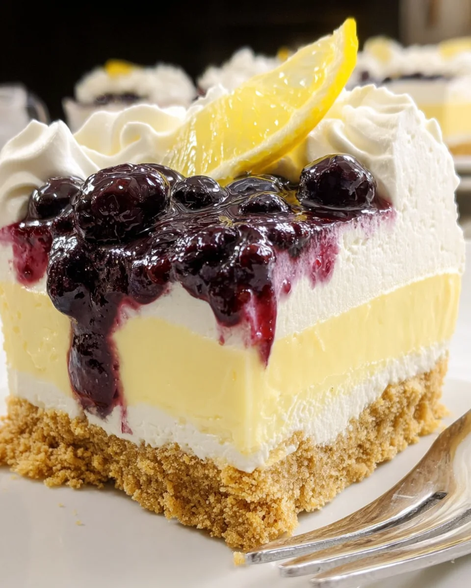 No Bake Lemon Blueberry Dessert