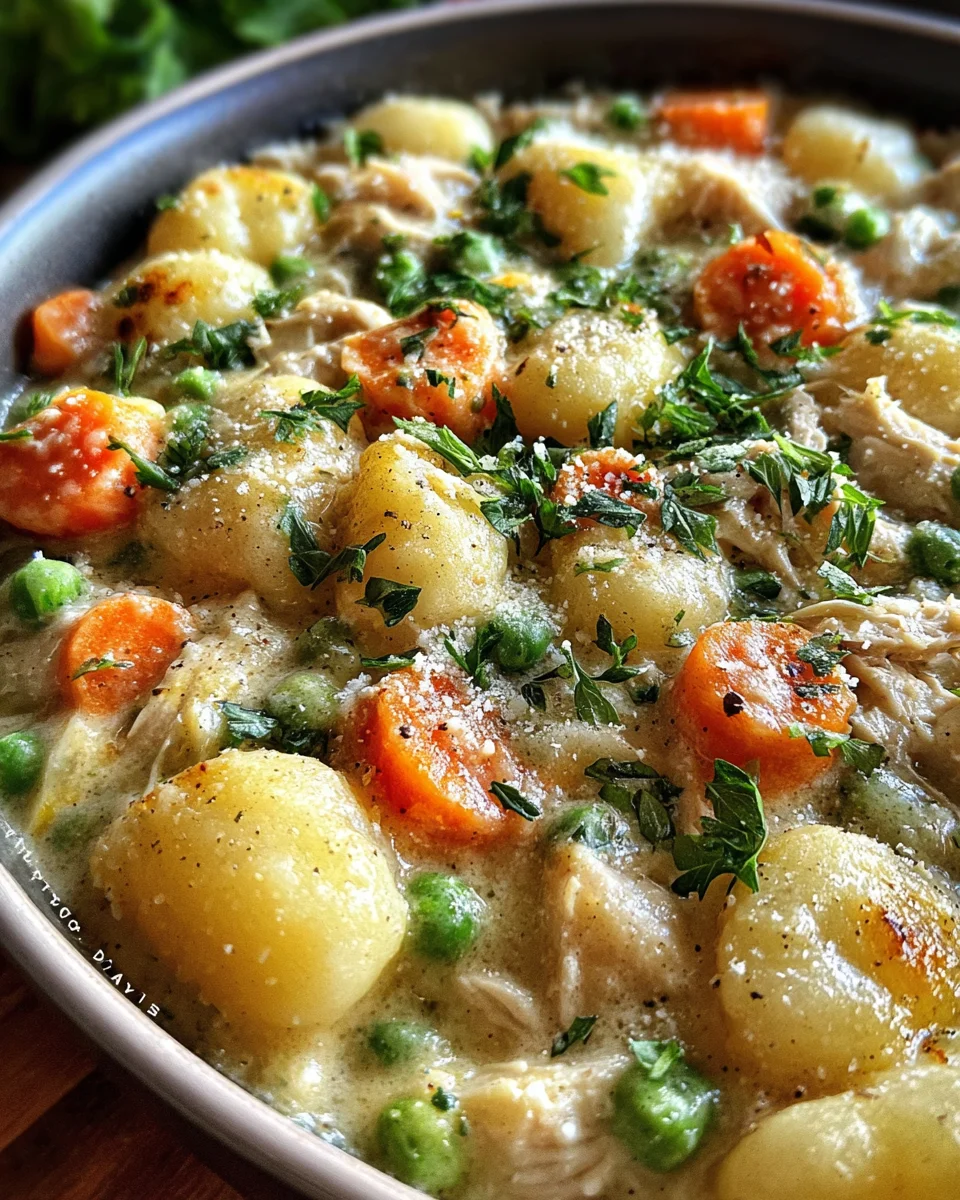 One Pot Gnocchi Chicken Pot Pie