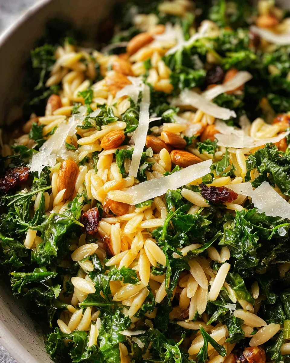 Orzo Kale Salad with Lemon Vinaigrette