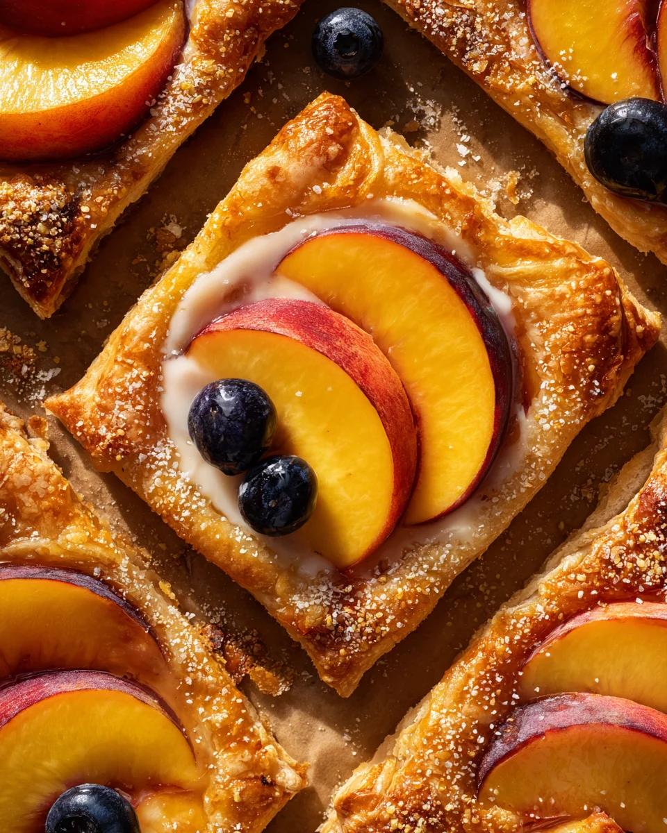 Peaches and Cream Puff Pastry Tart 20 Peaches