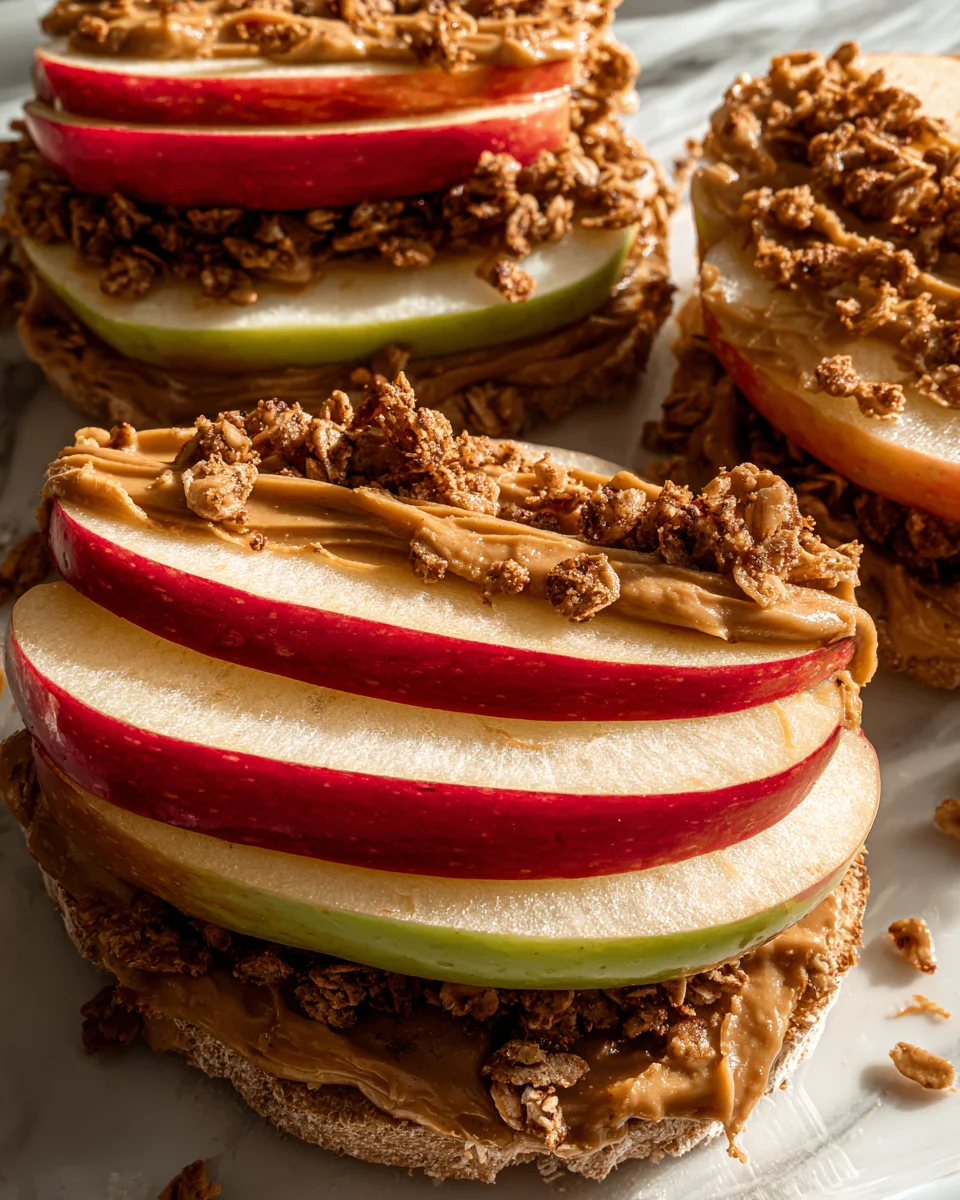 Peanut Butter Apple Sandwiches with Granola 14 Peanut
