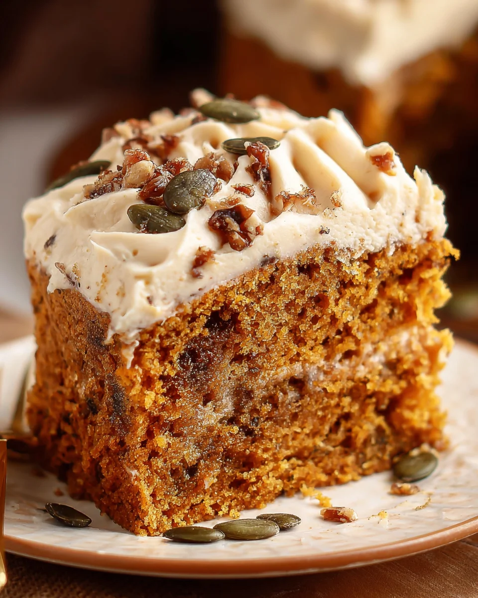 Pumpkin Spice Cake with Brown Sugar Cream Cheese Frosting
