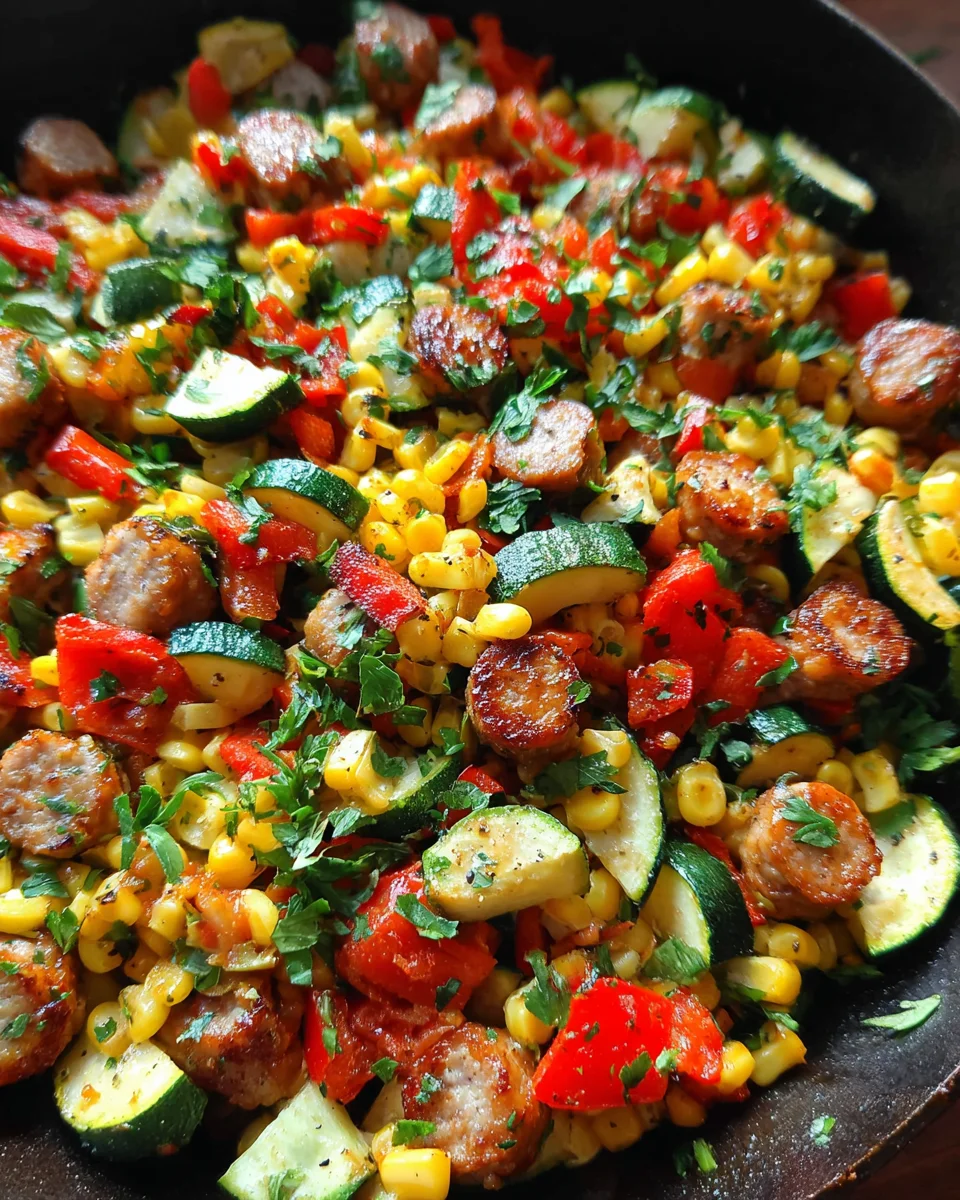 Sausage and Veggies Skillet - 30 Minute, One-Pan Meal