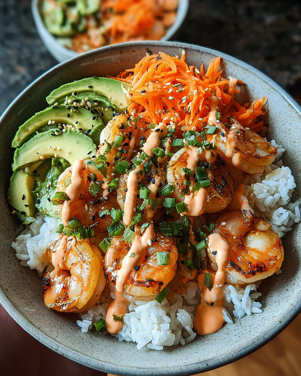 Shrimp Rice Bowls with Spicy Mayo