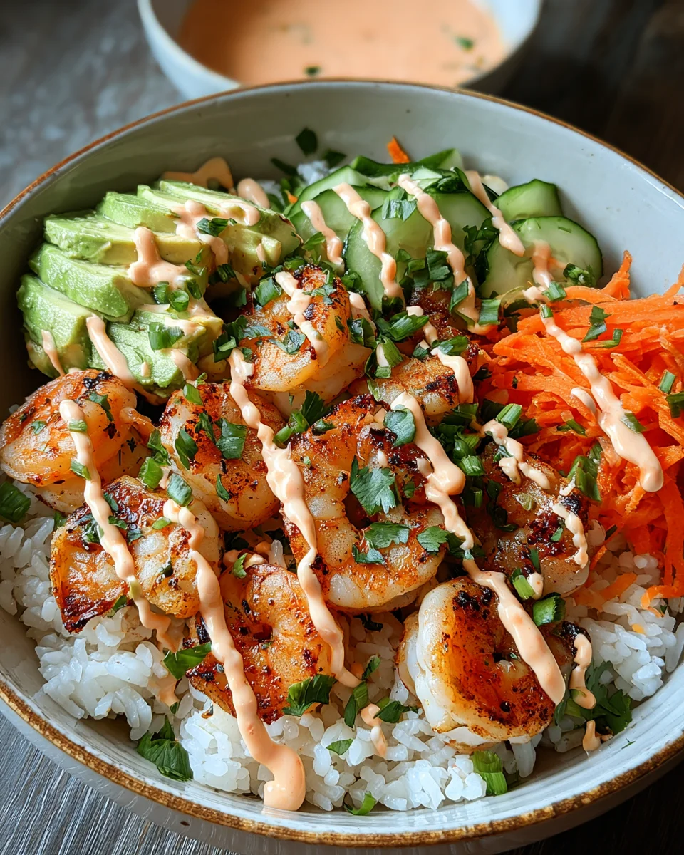 Shrimp Rice Bowls with Spicy Mayo