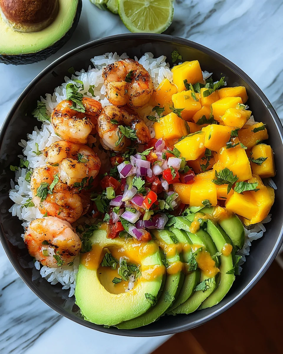 Shrimp and Avocado Bowls with Mango Salsa & Lime-Chili Sauce 21 Shrimp