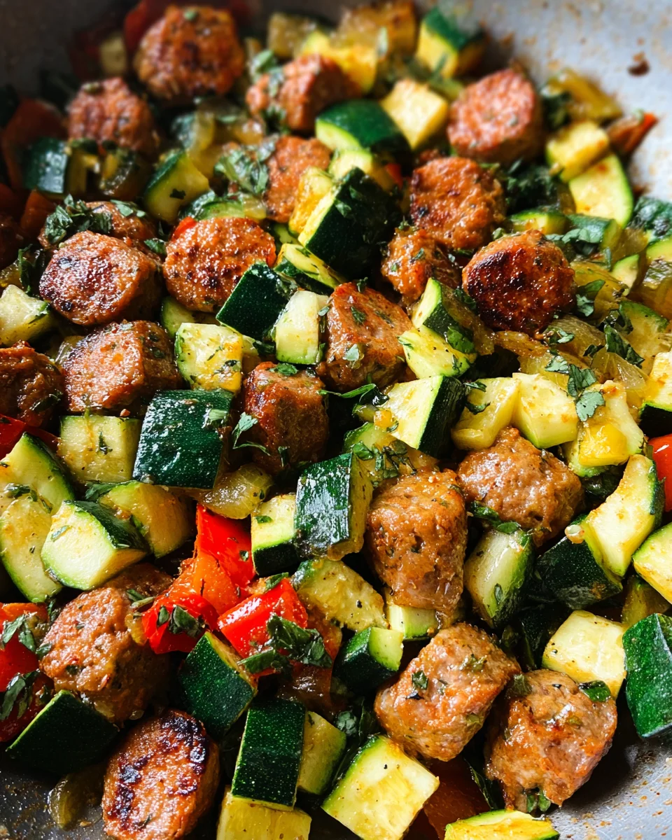 Skillet Sausage and Zucchini