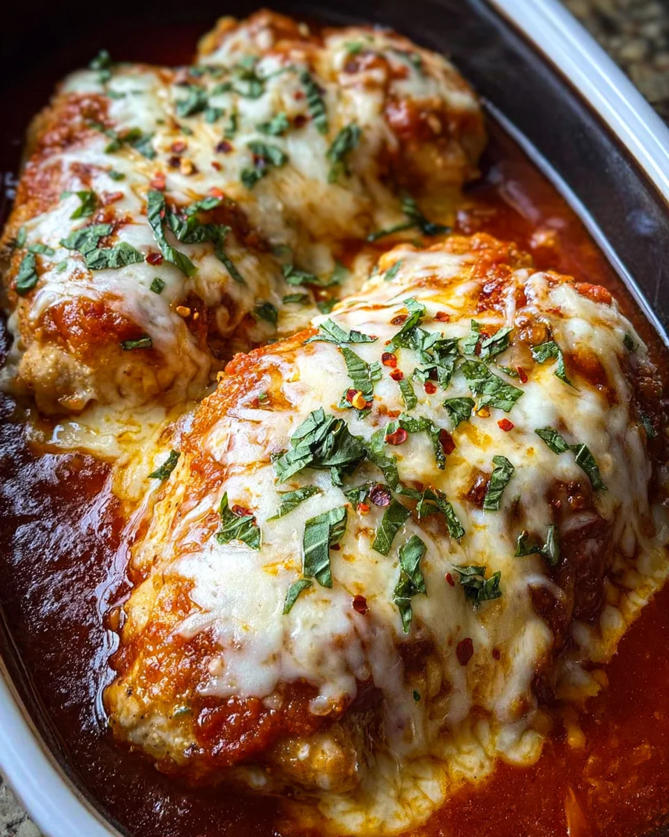 Slow Cooker Cheesy Mozzarella Chicken