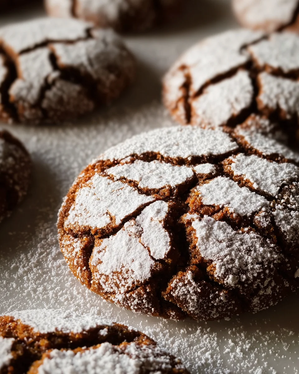 Soft and Spiced Gingerbread Crinkle Cookies