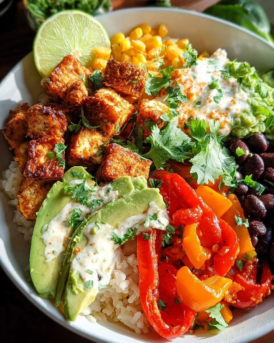 Spicy Baked Tofu Burrito Bowl
