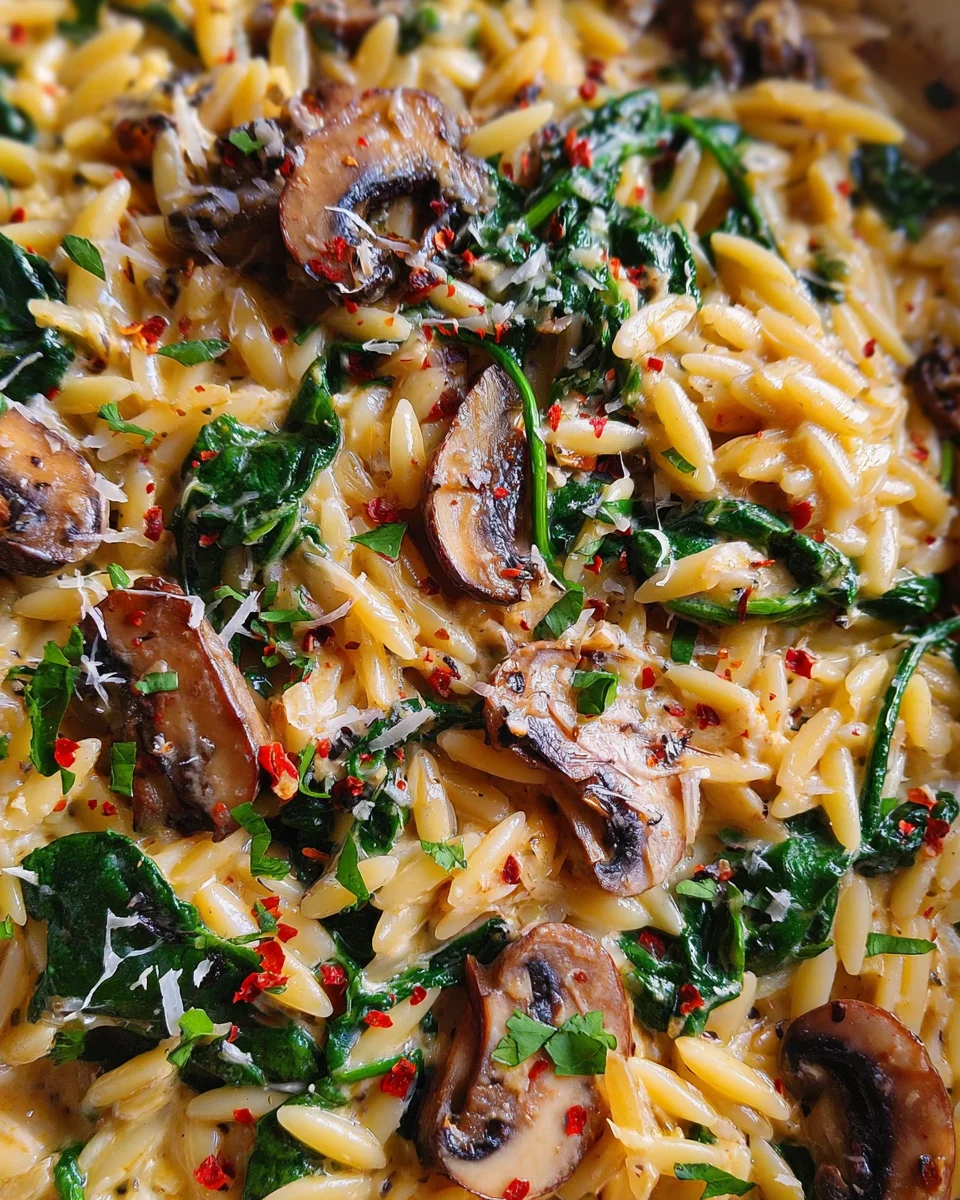 Spinach Mushroom Orzo 21 Spinach