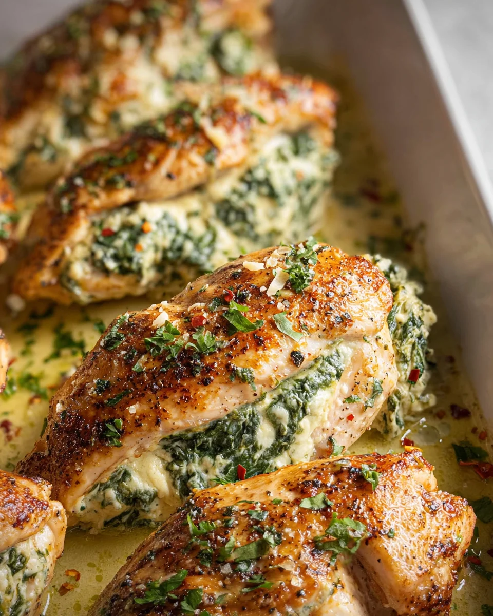 Spinach Stuffed Chicken Fillets