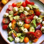 Tomato Cucumber Avocado Salad with Mozzarella and Basil Pesto 19 Tomato Cucumber Avocado Salad with Mozzarella and Basil Pesto