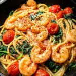 Tomato Spinach Shrimp Pasta