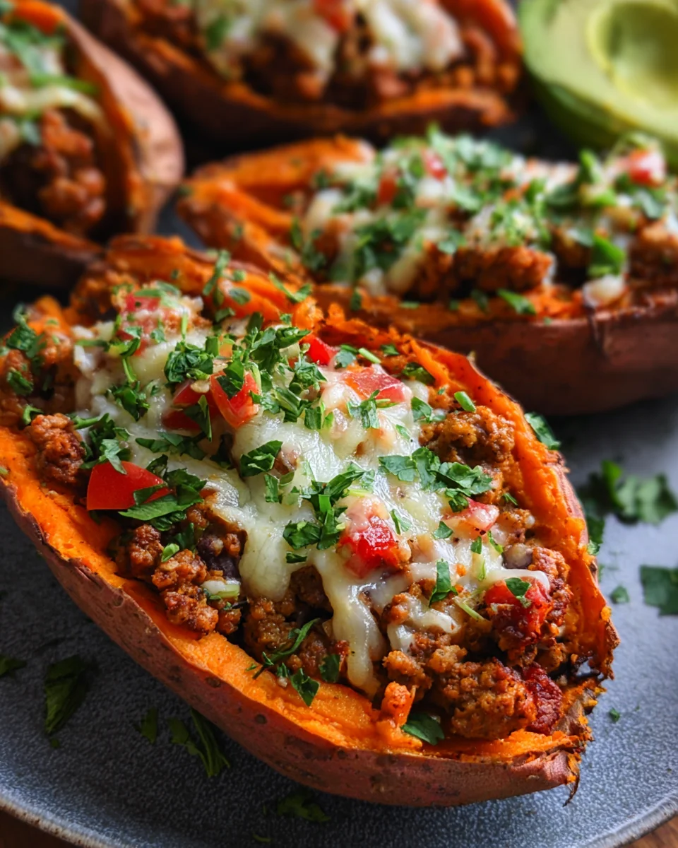 Turkey Taco Stuffed Sweet Potatoes