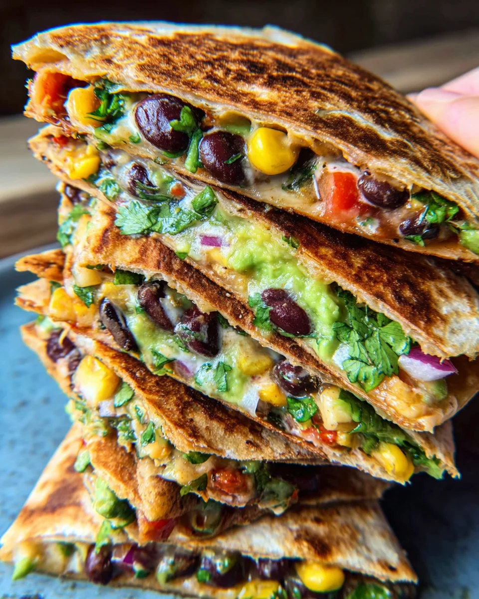 Vegan Quesadillas with Black Beans and Avocado
